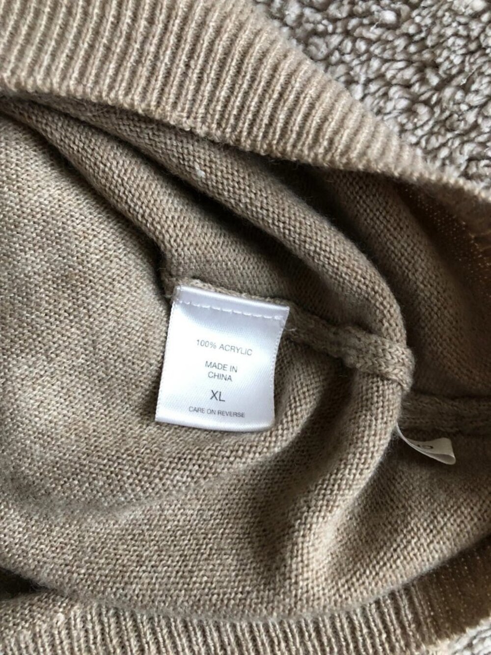 New York & Company Women's Beige V-Neck Pullover Long Sleeve Argyle Size XL - Picture 7 of 12